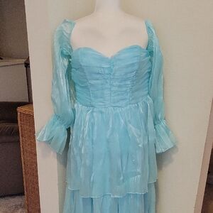 FAERIESTY Blue/Green FORMAL/PROM DRESS.....SIZE XL